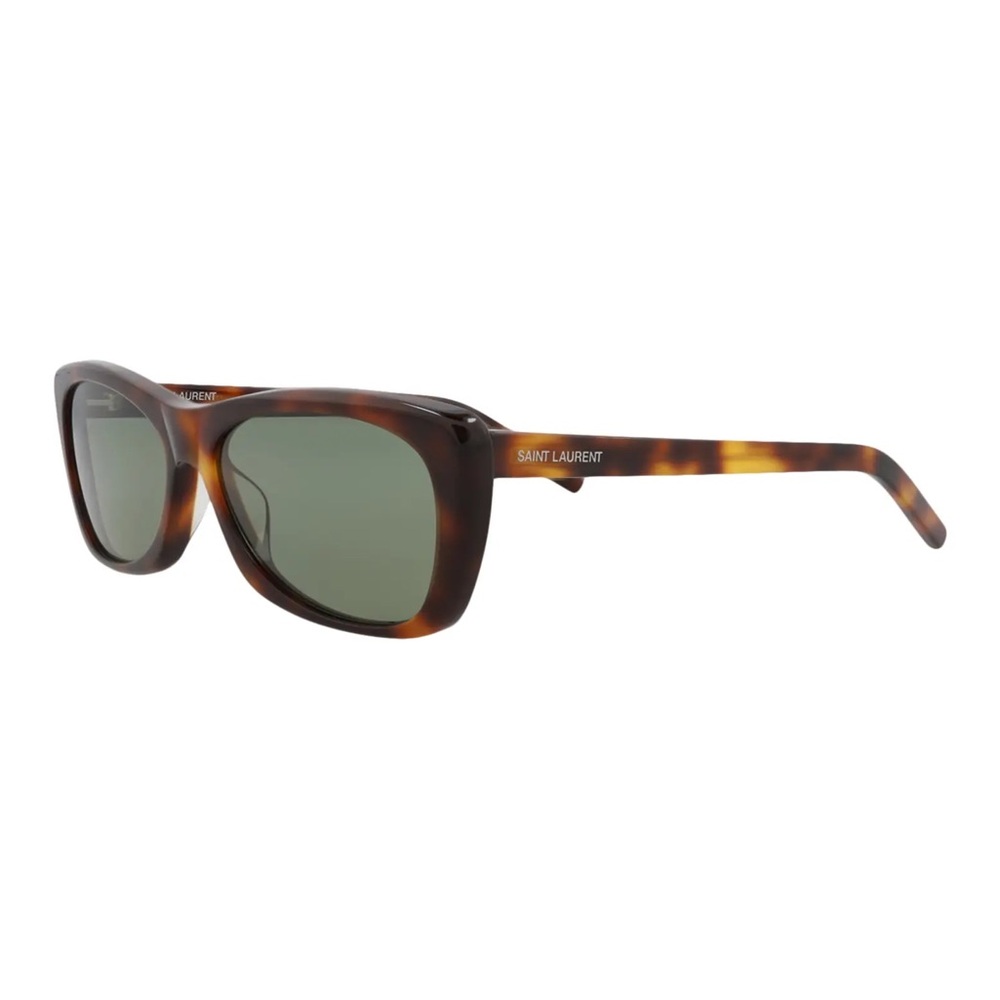 Saint Laurent Rectangular Sunglasses - Havana Green - 58mm